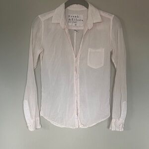 Frank & Eileen Light Pink Cotton Top SZ xxs pit to pit 18” sheer, airy, sexy